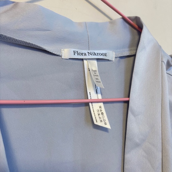 Flora Nikrooz Silky Satin 3 Piece Matching Set Tank Shorts Robe Blue Womens M - Picture 3 of 5